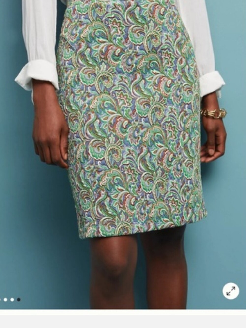 Maeve Green Paisley Sleeveless Shell and Skirt Set - Picture 12 of 15